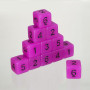 Dados acrílicos D6 morado brillo oscuridad