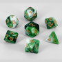 Set Dados acrílicos verde y blanco