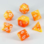 Set Dados acrílicos naranja y amarillo