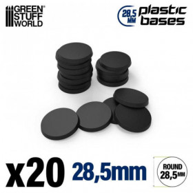 Peana PLASTICO Redonda Negras Base 28.5mm -PACKx20