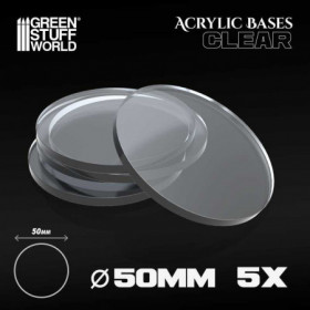 Peana ACRILICA Redonda Base 50mm - clear thick 3mm