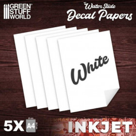 Hojas de Calcas INKJET BLANCO (packx5)