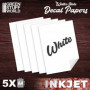 Hojas de Calcas INKJET BLANCO (packx5)
