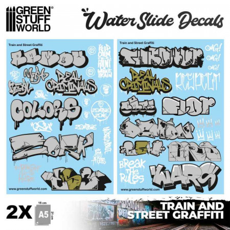 Calcas al agua - Mix Graffitis - Oro y Plata