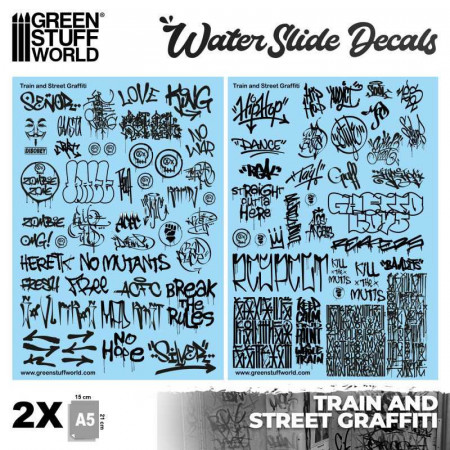 Calcas al agua - Mix Graffitis - Negro