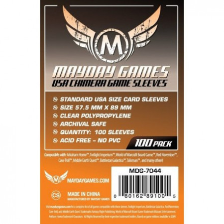 Fundas Mayday USA Chimera - 57.5 X 89 mm (100 unidades)