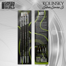 Pinceles Kolinsky SILVER SERIES (S) PACK x4