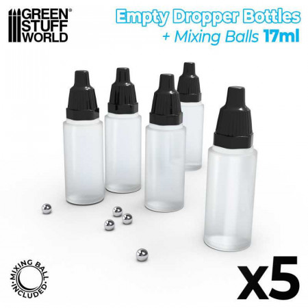Botes Pintura 17ml Vacios+bolas 5pc
