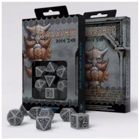 Set Dados Dwarven Gray&Black - Q Workshop
