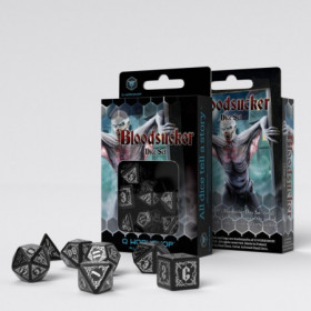 Dados Bloodsucker en Blanco y Plateado (7 unidades