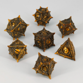 Dados RPG Metálicos Dragón Dorado