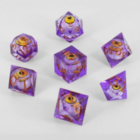 Dados RPG Transparentes Ojos Morados