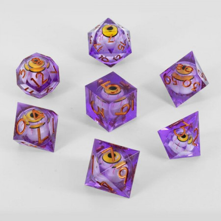 Dados RPG Transparentes Ojos Morados