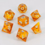 Dados RPG Transparentes Ojos Naranja