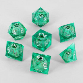 Dados RPG Transparentes Ojos Verde