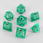 Dados RPG Transparentes Ojos Verde