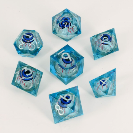 Dados RPG Transparentes Ojos Azul