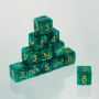 Dados acrílicos mármol verde jade