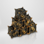 Dados D6 metálicos dorado ojo dragón