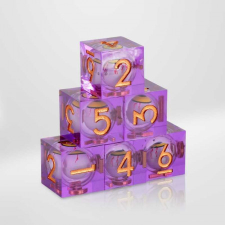 Dados D6 morado ojo dragón