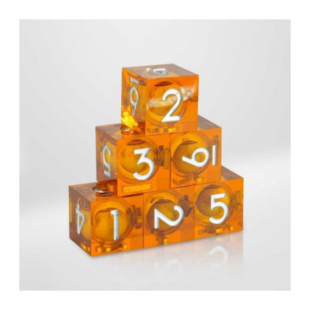 Dados D6 naranja ojo dragón