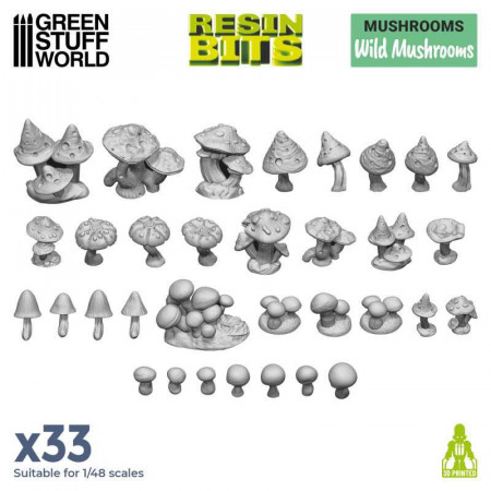 Set impreso en 3D - Setas silvestres