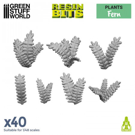 Set impreso en 3D - Hojas de Helechos