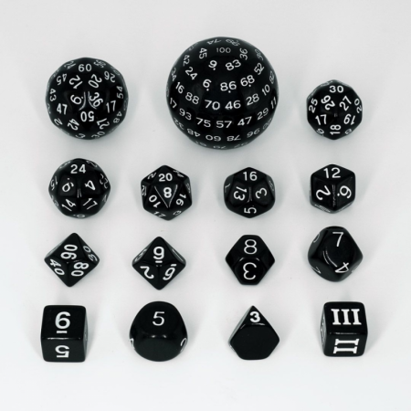 Set de 15 dados acrilicos D&D negro