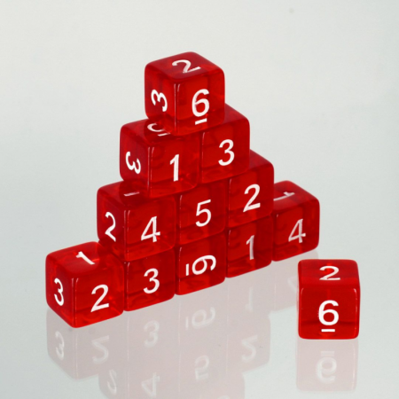 Dados acrílicos rojo transparente
