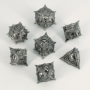 Dados RPG Metálicos Plateados Ojo de Dragón
