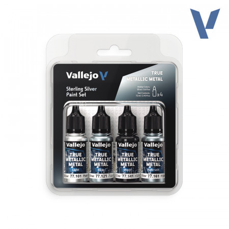 Vallejo Set 4 Colors TMM Plata De Ley