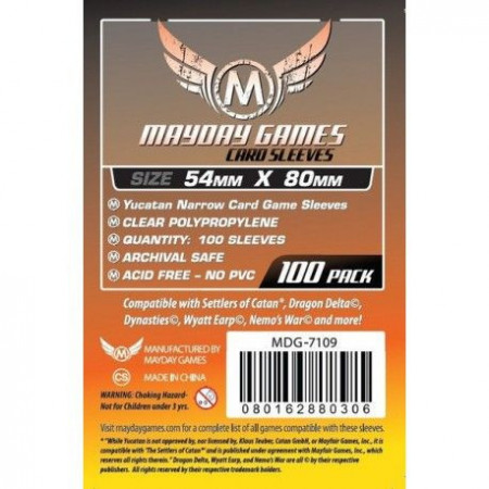 MAYDAY: Yucatan Narrow Card Game Sleeves 54X80 MM
