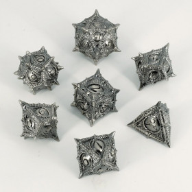 Dados RPG Metálicos Dragón Plateado