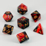 Dados RPG acrílicos rojo y negro