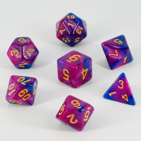 Dados RPG acrílicos morado y azul