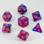 Dados RPG acrílicos morado y azul