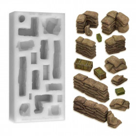 Molde de Silicona Sacos de Arena Trinchera | TPK Hobby & Games