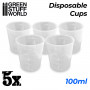 Vasos Desechables de Plástico 100ml (Pack x5) | TPK Hobby & Games