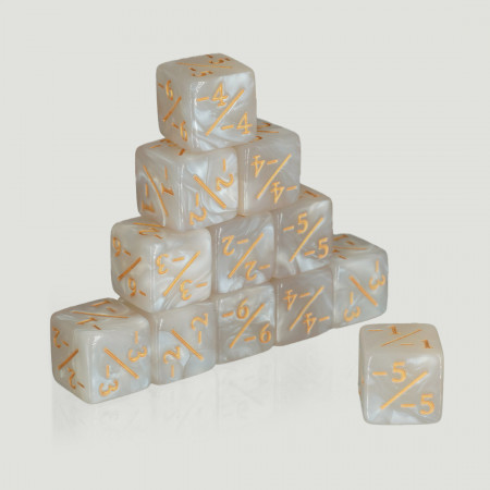 Pack de Contadores Negativos (12U) Blanco Mármol | TPK Hobby & Games