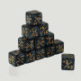 Set de Dados Acrílicos Contadores Negro Marmolado | TPK Hobby & Games